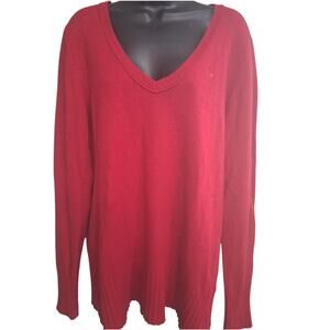 Vintage Old Navy Shirt XXL Red Sweater Lambswool Blend Preppy Casual Cozy Top